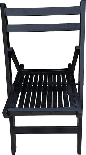 Miniatura 4 de CIATRE Eleva tus reuniones al aire libre con sillas plegables de madera de listones - Juego de 4 (negro)