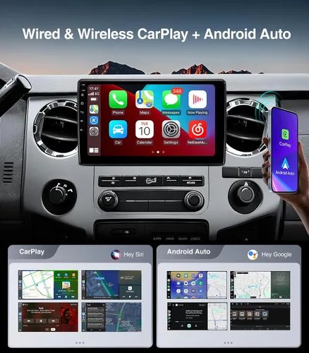 Miniatura 4 de Estéreo de coche QLED Android 13 de 10 pulgadas para Ford F150 2004-2008, F250 F350 2008-2016 Actualización de radio inalámbrica CarPlay Android