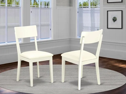 Miniatura 2 de East West Furniture ADC-LWH-LC Andi - Juego de 2 sillas de comedor tapizadas de piel sintética, color blanco lino