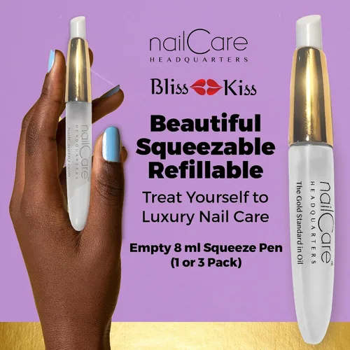 Miniatura 2 de Nail Care Headquarters Bolígrafos de cutícula vacíos recargables, perfectos para sostener aceite de uñas y cutículas Simply Pure - Tapa dorada