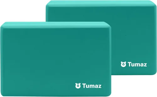 Miniatura 10 de Tumaz Non-Slip Yoga Blocks 2-Pack - High Density/Lightweight EVA Foam & Natural Cork for Stability, Premium Set with E-Book Included Púrpura-2PS