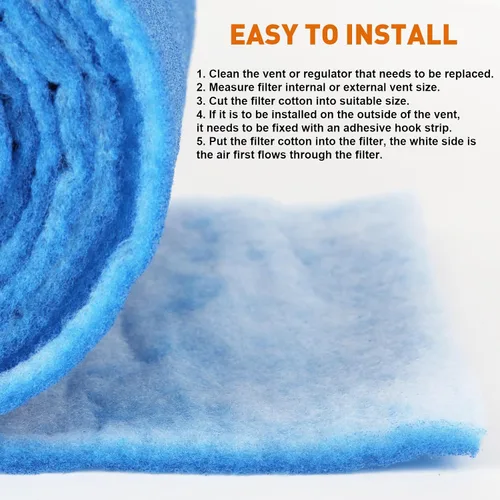 Miniatura 5 de Kit de filtros de ventilación de aire de 12" x 140" - Filtros de ventilación de piso recortados a medida para el hogar. Rollo de filtro de aire