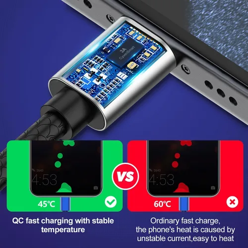 Miniatura 4 de [Paquete de 5 de 1 pie] Compatible con Samsung Galaxy S9 S10 S8 Plus Cable Cargador (Carga Rápida 3A), Cable Cargador TPE USB C Tipo C, USB A a Tipo