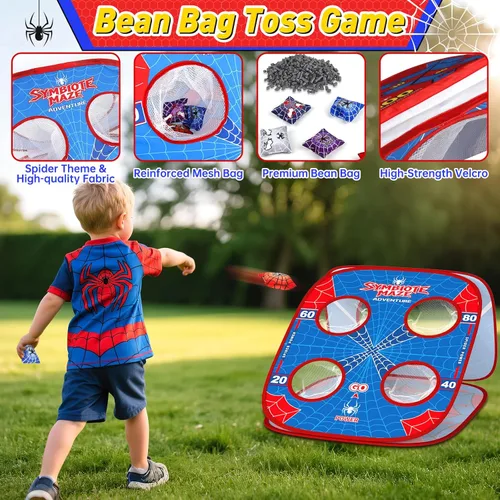 Miniatura 2 de Juego de lanzamiento de sacos de araña para niños: tablero de Cornhole 4 en 1, juguetes para interiores y exteriores, para niños y niñas de 3, 4, 5
