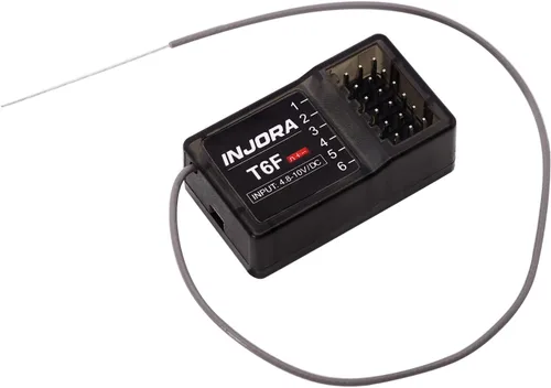 Miniatura 8 de INJORA Transmisor RC 2.4GHz 6CH Controlador y receptor para 1/8 1/10 RC Coche Barco Tanques Crawler TRX4 SCX10 Piezas de actualización (T6F)