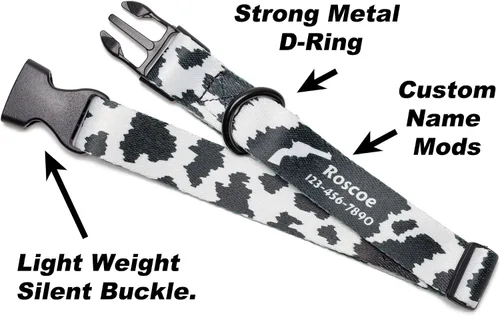 Miniatura 4 de Cow Dog Collar Personalized (X-Small 5/8")