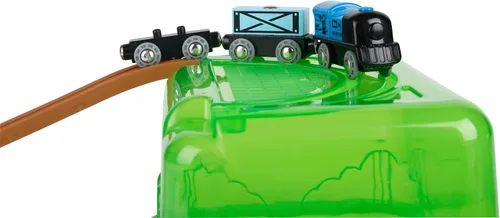 Miniatura 9 de Hape Conjunto Railway Bucket Builder Juguete de Tren de Madera Multicolor de 50 Piezas, Kit de Construcción para Niños