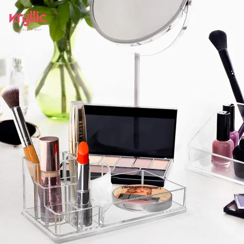 Miniatura 4 de Kryllic Organizador de lápiz labial, organizador de almacenamiento de cosméticos de maquillaje, organizador de plástico transparente con múltiples