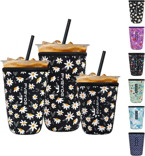 Miniatura 68 de Fundas de neopreno reutilizables aisladas para café helado, fundas para tazas de café helado, fundas para bebidas heladas y calientes