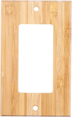 Miniatura 15 de Cubierta decorativa para interruptor de luz de madera cruda, placa de pared doble basculante de 4.5 x 4.5 pulgadas, cubierta de placa de interruptor