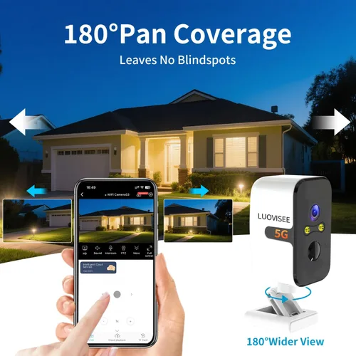 Miniatura 3 de Cámaras de Seguridad Inalámbricas para Exteriores e Interiores, Cámaras Horizontales de 180° para Seguridad del Hogar con Batería, Cámara WiFi