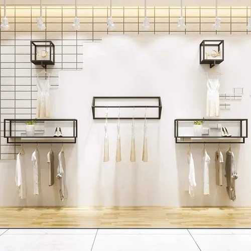 Miniatura 8 de Percheros creativos triangulares para ropa en tiendas de ropa, estante colgante de pared para el hogar, toalleros para almacenamiento en el baño