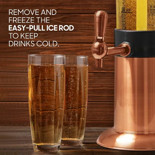 Miniatura 3 de Hammer + Axe Dispensador de bebidas – Dispensador de bebidas de fiesta de 88 onzas con tubo de hielo y grifo, fuente de bebidas para cerveza, agua