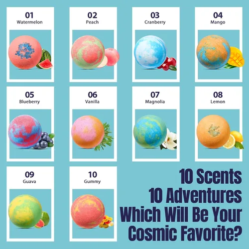 Miniatura 6 de Paquete de 20 bombas de baño Galaxy para niños con juguetes Space Explorer, bombas de baño para niños Cosmic Adventure con astronautas, cohetes