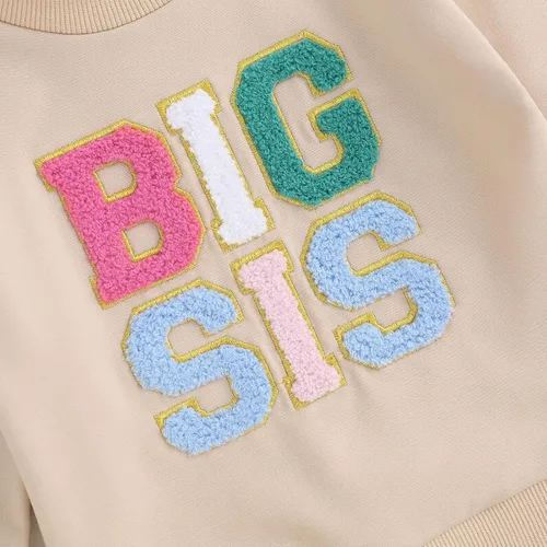 Miniatura 4 de Big Sister Little Sister Conjuntos a juego para bebé niña Burbuja Mameluco de manga larga camiseta sudadera para niños pequeños Ropa de otoño