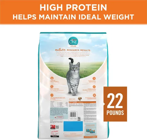 Miniatura 8 de Purina ONE Alto Contenido de Proteínas, Peso Saludable Plus Ideal Con Pollo Fórmula de Alimento Seco para Gatos - 22 lb. (Paquete de 1)