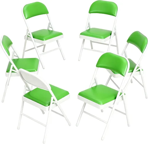 Miniatura 25 de Juego de sillas plegables acolchadas, sillas plegables ligeras, sillas plegables resistentes para comedor, cocina, patio de jardín, fiestas y Negro