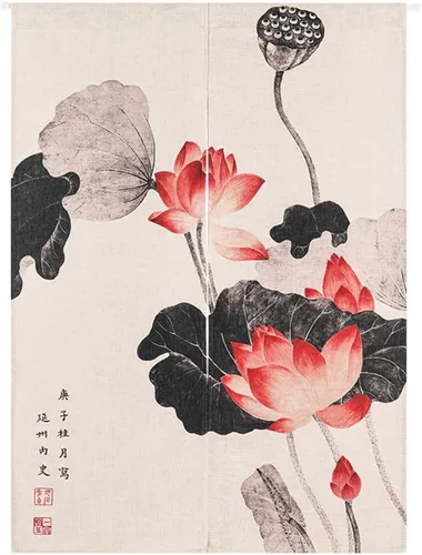 Miniatura 10 de Tapiz japonés Noren para puerta, moderno pájaro, hecho a mano, cortina de puerta, divisor de habitación para decoración del hogar, 33 x 35 pulgadas