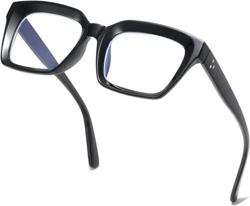 Lentes de bloqueo de luz azul, para lectura en computadora, juegos, televisión, teléfonos, gafas para mujeres y hombres, marco cuadrado grueso 2105