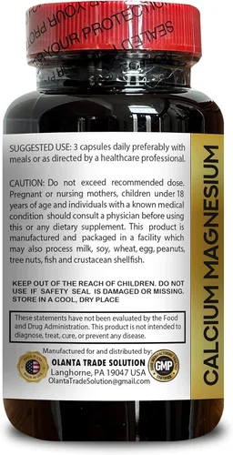 Miniatura 6 de Complejo de calcio y magnesio con vitamina D y boro, nutrientes vitales para estilos de vida activos, refuerzo inmunológico, quelato de aminoácidos