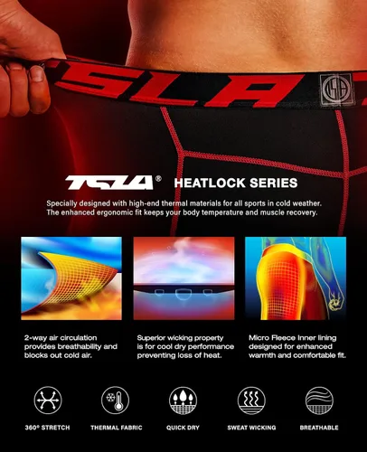 Miniatura 3 de TSLA - Paquete de 1 o 2 pantalones térmicos de compresión para hombre, leggings deportivos y mallas para correr, pantalones para usar como primera