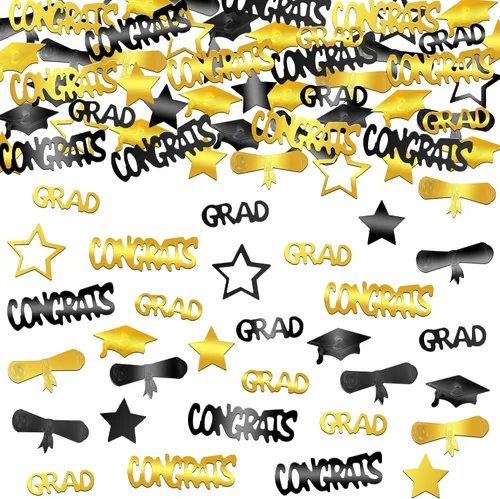 Miniatura 27 de KatchOn, Confeti de graduación negro brillante 2026 – Paquete de 500 Confeti de graduación 2026 decoraciones de graduación 2026 Decoraciones