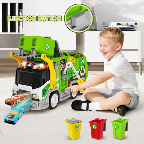 Miniatura 6 de Camiones desmontables juguetes con taladro eléctrico, juego de juguetes de camión eléctrico de ciudad limpia, juguetes educativos ensamblados STEM