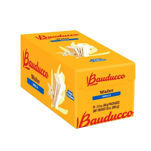 Miniatura 8 de Bauducco Vanilla Wafers - Galletas crujientes de oblea con 3 deliciosas capas de crema con sabor a vainilla, delicioso aperitivo dulce o postre, 9.0