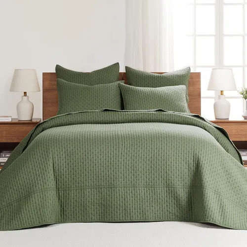 Miniatura 19 de Levtex Home - Juego de edredón reversible con punto de cruz tamaño Queen (104x106 pulgadas) con 2 fundas de almohada (26x20 pulgadas) - Textura