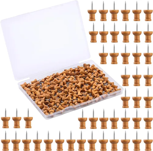 Miniatura 11 de 80 alfileres de empuje para tablero de corcho, tachuelas decorativas para el pulgar de madera, pasadores de cabeza, tachuelas de madera