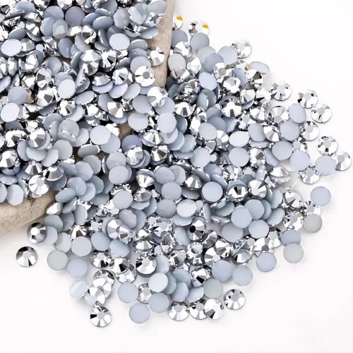 Miniatura 8 de Diamantes de imitación AB verdes a granel, 5000 piezas de diamantes de imitación de fondo plano redondos de gelatina AB sin fijación térmica, gemas