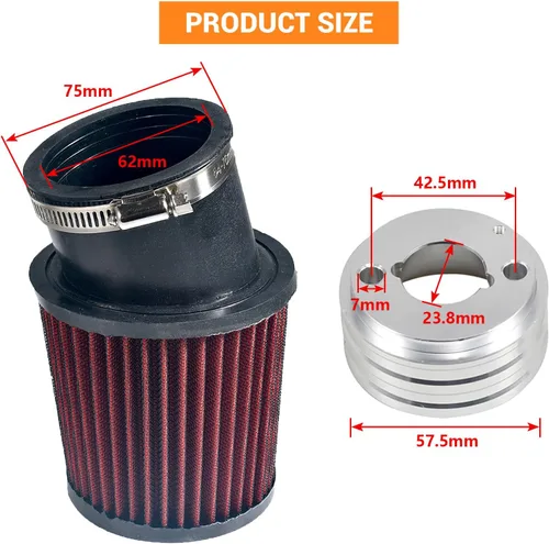 Miniatura 4 de Kit de filtro de aire de entrada para karts y mini motos de 6.5 HP para Honda Clone GX160 GX200 Go Kart 68120 69730 60363 Predator 212cc Coleman