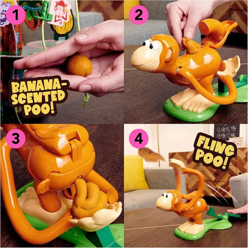 Miniatura 4 de Spin Master Games, Monkey See Monkey Poo, juego interactivo de mono para niños, incluye masa blanda perfumada de plátano, divertido juguete Monkey