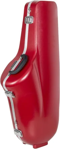 Miniatura 10 de Crossrock Funda para saxofón alto de ABS – Acabado champagne rectangular, interior de terciopelo burdeos, cerradura de seguridad y correa desmontable