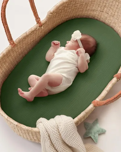 Miniatura 42 de Blissful Diary Sábanas de muselina para cuna para niñas, sábana de bebé de algodón suave bohemio para colchón de cuna estándar de 52 x 28 pulgadas