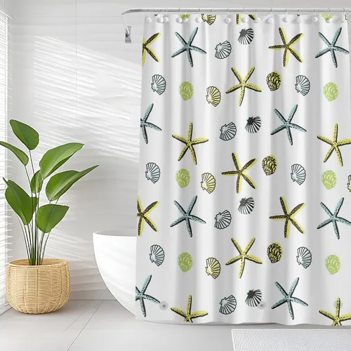 Miniatura 7 de Forro de cortina de ducha de 72 x 72 pulgadas, forro de ducha ligero de plástico impermeable 4G para baño, con agujeros de ojales y 3 pesos