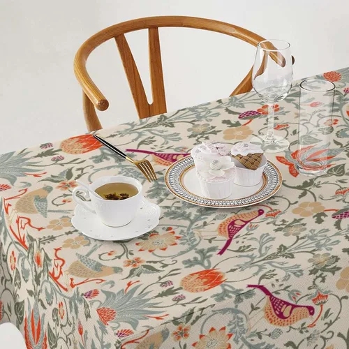 Miniatura 78 de Mantel Floral Retro de Pájaros, Diseño Original Bohemio William Morris Estampado Cubierta de Mesa para Hogar Picnic Fiesta Comedor Cocina William