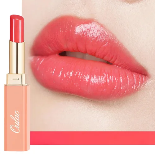 Miniatura 37 de Oulac Lápiz Labial Rosa Hidratante con Brillo - Lápiz Labial Hidratante Bálsamo Labial Tintado Brillante, Acabado Brillante Transparente Jugoso