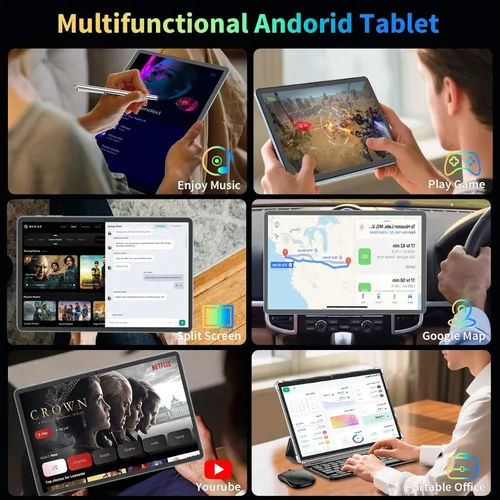 Miniatura 9 de Tablet Android 15 de 11 pulgadas 2026 con teclado, 24 GB+256 GB+2 TB expandir, tabletas PC con Gemini AI, Octa-Core, 8000 mAh, WiFi 5G, Widevine L1