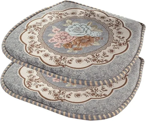 Miniatura 27 de EORNOW Juego de cojines para silla de comedor con lazos, juego de 1/2/4, almohadillas antideslizantes para silla de comedor con funda extraíble