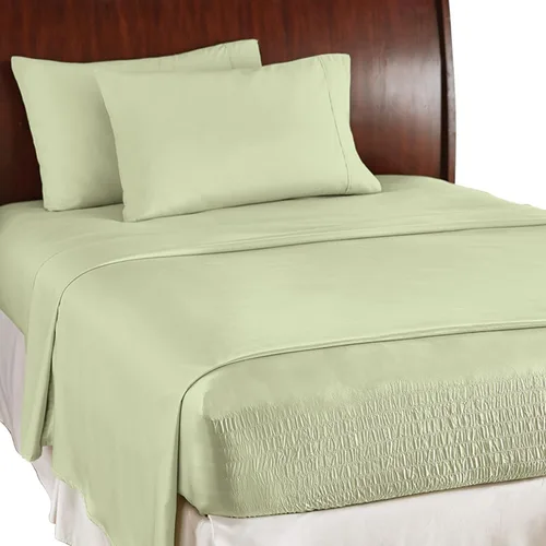 Miniatura 14 de Collections Etc Bed Tite - Juego de sábanas de microfibra suave, incluye sábana encimera, sábana bajera y 2 fundas de almohada, color azul claro