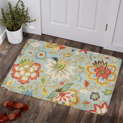 Miniatura 13 de Lahome - Tapete floral con estampado de cachemira, lavable, antideslizante, pequeño, anti-manchas, suave, para baño, entrada, dormitorio, Negro