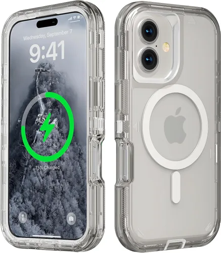 Miniatura 16 de Follaroma para iPhone 17 Pro Max, Funda Compatible con MagSafe, Funda Magnética Transparente de Doble Capa, Funda Resistente Anti-Caída y a Prueba