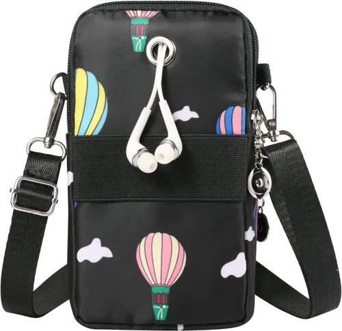 Miniatura 2 de Bolsa de viaje para teléfono celular, bolsa cruzada para Galaxy S25 Ultra S24 Ultra S25+ S24 FE A16 A36 Moto G 5G 2025 OnePlus 13 Negro y globo