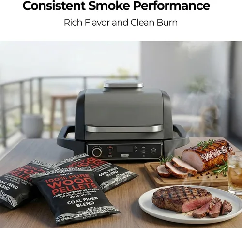 Miniatura 2 de Kona Gránulos de mezcla de pizza a carbón, mezcla de carbón y madera, diseñados para parrilla Ninja Woodfire al aire libre. Sabor rico y ahumado