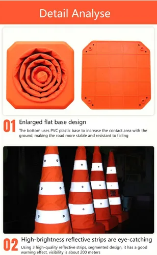 Miniatura 3 de Conos de tráfico plegables, conos de seguridad para estacionamiento en carretera, conos de construcción, conos de construcción, tiras reflectantes