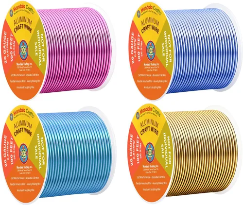 Miniatura 10 de Mandala Crafts - Alambre de aluminio anodizado de 8 calibre para hacer joyas - 9.75 m de alambre flexible negro colorido - Flexible para bonsái