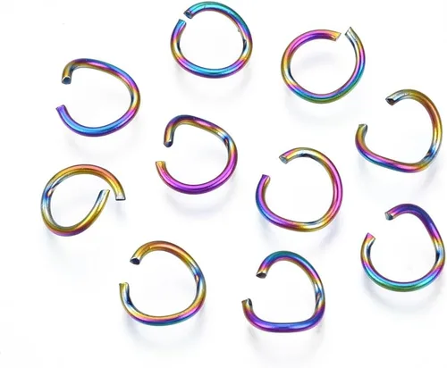 Miniatura 76 de HDSupplies 100 piezas - 4mm de argollas de acero inoxidable 304 de tono negro - Calibre 22 (espesor de 0.6mm)