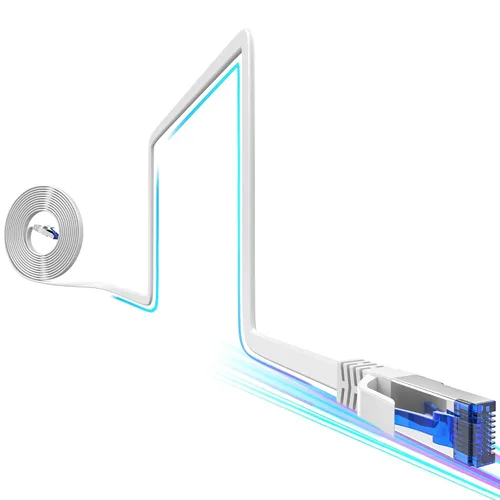 Cable Ethernet plano Cat8 de 100 pies para interiores y exteriores, cable Ethernet ultrafino invisible de alta velocidad 40Gbps 2000Mhz, cable de