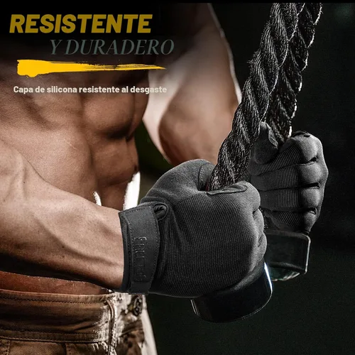 Miniatura 3 de FREETOO Guantes de entrenamiento de dedo completo para hombres, guantes de gimnasio acolchados con excelente agarre y protección de palma